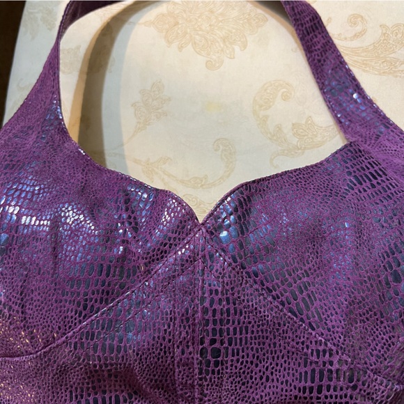 Pelle Studio Wilsons 3-Piece Elegant Purple Women's 100% Leather Pantsuit - Picture 11 of 16